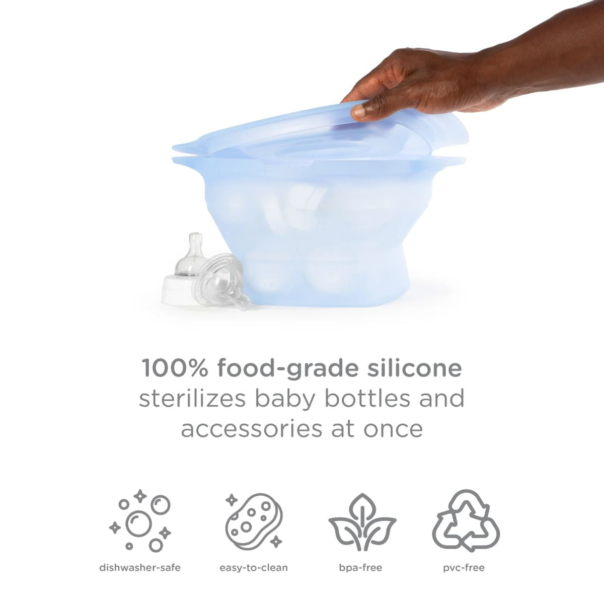 Ubbi 3-in-1 Collapsible Microwave Sterilizer - 100% Food-Grade Silicone